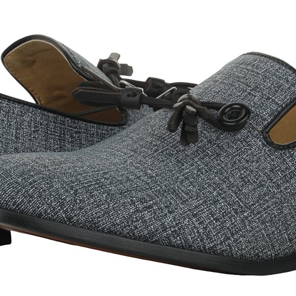 Mens Tuxedo Canvas Textile Noble Loafers and Slip On Shoes Wedding Party Shoes - Picture 3 of 7